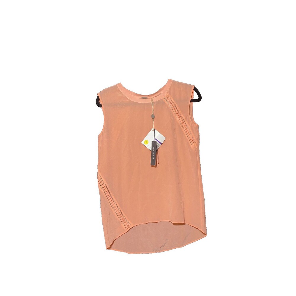 Elie Tahari Women's Peach Sleeveless Tank Top with Side Detailing – Size XS –NWT